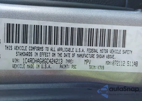 2016 Dodge Durango Sxt z USA, uszkodzony, nr VIN 1C4RDHAG0GC424213